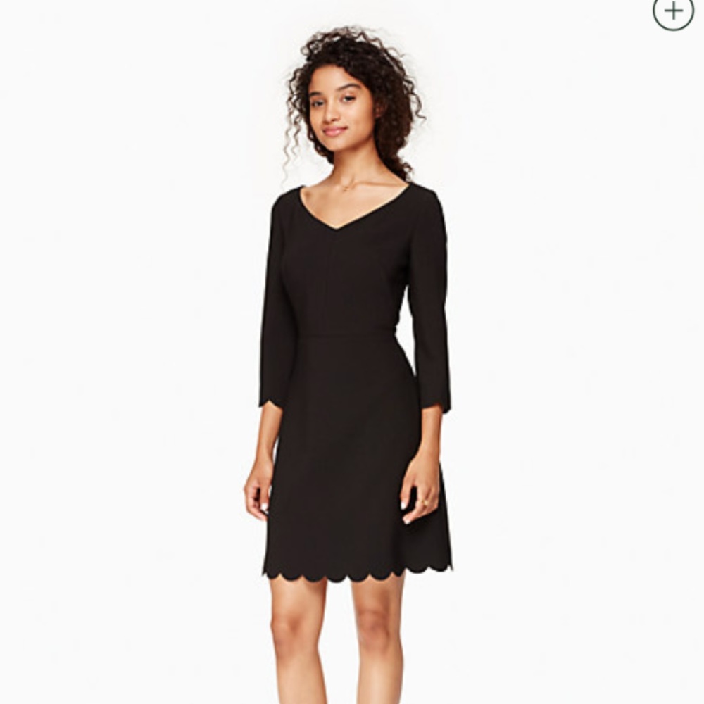 Kate Spade Black Scalloped Hem Dress